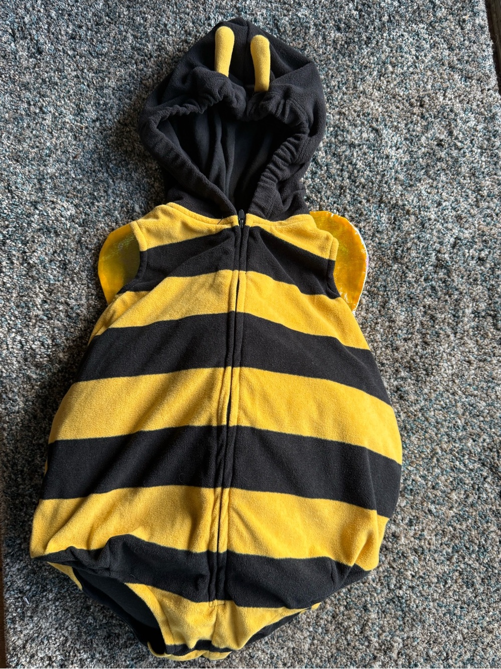 Kids Bumblebee Hooded Costume Romper. 18 months